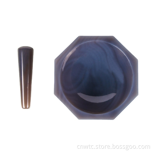 Natural Agate Mortar and Pestle Set - Sizes: 60mm, 80mm, 100mm